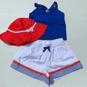 Janie and Jack, size 3 & 4 shorts, top and hat